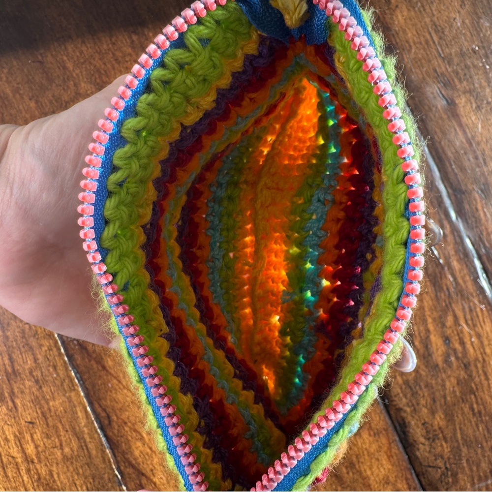 Colorful Crochet Zipper Pouch - Picture 4 of 6